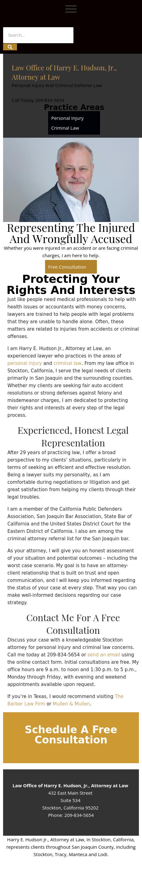 Law Office of Harry E. Hudson, Jr., Attorney at Law - Stockton CA Lawyers