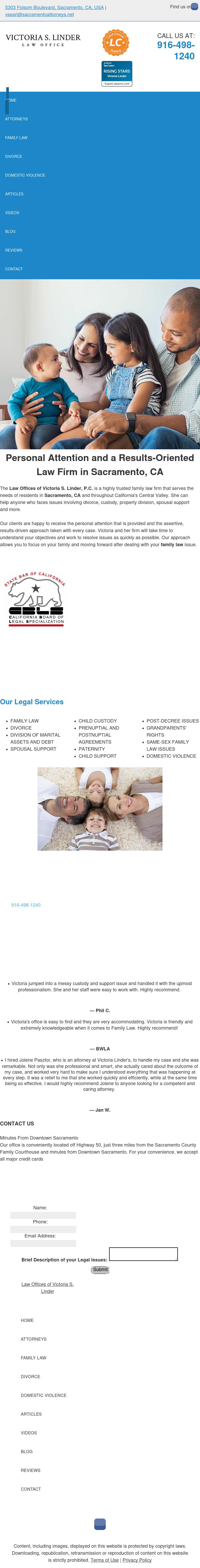 Law Offices of Victoria S. Linder, PC - Sacramento CA Lawyers