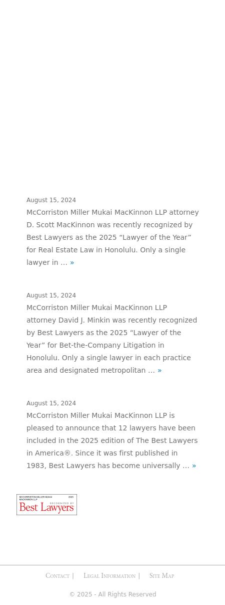 McCorriston Miller Mukai MacKinnon LLP - Honolulu HI Lawyers